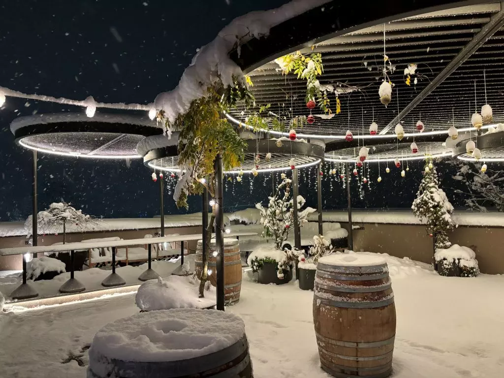 Rooftop Bar im Seminarhotel Hafnerbar in Niederösterreich mit Schnee